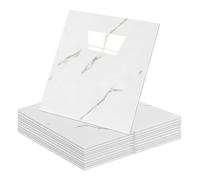 NIYATA Peel and Stick Marble Wall Tiles 10PCS 30x30cm, Waterproof PVC Self Adhesive Kitchen Splashbacks, Oil Proof Easy Wipe Wall Stickers for Shower Bathroom Living Room White