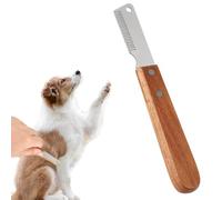 NIYATA Professional Dog Stripping Knife with Ergonomic Wooden Handle Hand Stripping Tool for Grooming Border Terriers and Other Wire-Haired Breeds Right Handed
