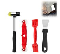 NIYATA Window Glazing Tool Kit,4PCS Heavy-Duty Glazing Tools, Glazing Hammer,Glazing Paddle,Red Window Roller,Glazing Knife for Windows,Doors Hand Tool Sets,Window Fitting Tools