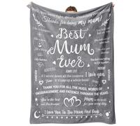 Niyewsor Christmas Mum Gifts, Blanket Gifts for Mum from Daughter Son, Mum Birthday Gifts, Presents for Mum Mummy on Valentine's Christmas Mothers Day, Best Mum Ever Blanket 60'' x 50'' (Grey)
