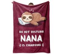 Niyewsor Gifts for Nana, Flannel Blanket Nana Gifts from Grandchildren, Nana Birthday Gifts, for Grandma, Nan, Nanny, Nana, 50x60in (Burgundy)
