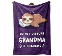 Niyewsor Grandma Gifts, Flannel Blanket Gifts for Grandma, Grandma Birthday Gifts from Grandchildren, Great Grandma Gift, Mother's Day Christmas Thanksgiving Presents for Grandma, 50x60in（Purple）