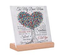 Niyewsor Mum Christmas Birthday Gifts, Acrylic Plaque Gifts for Mum, Birthday Gift for Mums from Daughter Son, Desk Decor Sign Presents for Mums, Christmas Mothers Day Gifts for Best Mummy