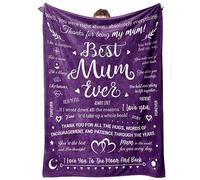 Niyewsor Mum Gifts Blanket, Gifts for Mum from Daughter Son, Mum Birthday Gifts, Presents for Mum Mummy on Mothers Day Valentine's Christmas, Best Mum Ever Blanket 60'' x 50'' (Purple)