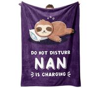 Niyewsor Nan Gifts, Gifts for Nan Blanket, Nan Birthday Gifts from Grandkids, Mothers Day for Nan, Grandma, Nana 50" x 60", Purple