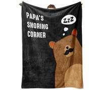 Niyewsor Papa Gifts Blanket, Funny Papa Birthday Gift, Gifts for Dad/Grandpa/Grandfather on Christmas, Papa's Snoring Corner Blanket, 60" x50"