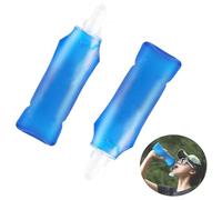 NIYMETOMY 2 Pcs Soft Flask TPU, 500ML Collapsible Running Water Bottles Leakproof Handheld Soft Water Bottle for Marathon Hiking Cycling Climbing Biking (Dark Blue)