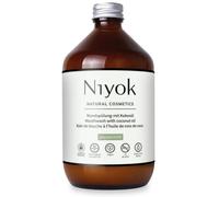 Niyok Mouthwash with Coconut Oil, 500ml, Peppermint - Organic Natural Cosmetics, Vegan, Sensitive, Children, Xylitol Herbal, Fluoride-free