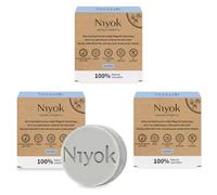Niyok Natural Cosmetics Solid Shower Bar for Body + Hair + Face + Beard, Athletic Grey Scent, 80g, 3-Pack
