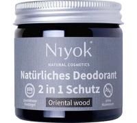 Niyok® 2 in 1 Deo ohne Aluminium Antitranspirant Deocreme Deodorant Creme | Damen | Herren gegen starkes Schwitzen aluminiumfrei - Oriental wood - 40ml