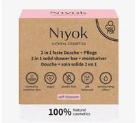 Niyok® 2 in 1 Solid Shower and Care | Solid Shower Gel without Palm Oil | Skin Neutral pH 5.5 Vegan Plastic-Free | Like Shower Soap Organic Soap Natural Cosmetics | Moisturises | Soft Blossom (80 g)