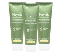 Niyok® Toothpaste made of organic coconut oil, peppermint and lemon (3 x 75 ml), natural toothpaste for white teeth, intensive care and freshness, protects the gums, without fluoride and vegan