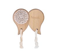 Niyok® Wooden Face Brush • Cleaning & Exfoliating Brush for Face • Face Massage Brush with Natural Bristles • Dry Brush & Exfoliating Brush Face • Plastic-Free & Sustainable