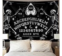 NiYoung Halloween Decorations Cool Tapestry Wall Hanging, Vintage Skeleton Magic Ouijaes Board Black Tapestries, Retro Goth Skull Art Tapestry Home Decor - Large Poster For Bedroom Living Room Dorm
