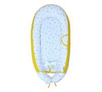 NIYS Adjustable Baby Lounger - 100% Soft Cotton Breathable Co-Sleeping Bed | Infant Bassinet for Bed & Newborn Nest | Portable, Hypoallergenic, Machine Washable | Unisex Baby Shower Gift (White Sheep)