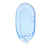 NIYS Adjustable Baby Lounger - 100% Soft Cotton Breathable Co-Sleeping Bed | Infant Bassinet & Newborn Nest | Portable, Hypoallergenic, Machine Washable | Unisex Baby Shower Gift (Multi Sky Blue Star)