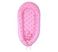 NIYS Adjustable Baby Lounger - 100% Soft Cotton Breathable Co-Sleeping Bed | Infant Bassinet & Newborn Nest | Portable, Hypoallergenic, Machine Washable | Unisex Baby Shower Gift (Dark Pink Star)