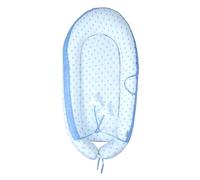 NIYS Adjustable Baby Lounger - 100% Soft Cotton Breathable Co-Sleeping Bed | Infant Bassinet & Newborn Nest | Portable, Hypoallergenic, Machine Washable | Unisex Baby Shower Gift (Sky Blue Star)