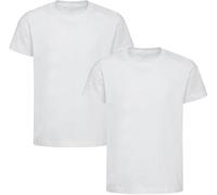 NIYS Kids & Adults Plain School Uniform PE T-Shirts - Pack of 2 | 100% Cotton 200 GSM| Unisex Short Sleeve Crew Neck Sports Tops- Multiple Colors & Sizes (UK, Age, 9 Years, 10 Years, Regular, White)