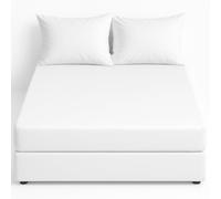 NIYS Luxury Bedding 100% Egyptian Cotton 40CM/16 Extra Deep Fitted Sheets (White, King + Pillowcase Pair)