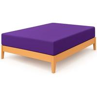 NIYS Luxury Bedding Finest 100% Egyptian Cotton 10"/25CM Fitted Sheets (Single, Purple/Aubergine)
