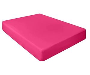 NIYS Luxury Bedding Pack of 2 Cotton Cot Bed Fitted sheets available in 14 colours (Fuschia)