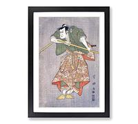 Nizaemon in Ceremonial Robes by Utagawa Toyokuni Framed Print | A2 Black Framed Wall Art | Ready to Hang | Modern Nature Picture | Living Room Bedroom Lounge Office