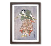 Nizaemon in Ceremonial Robes by Utagawa Toyokuni Framed Print | A2 Walnut Framed Wall Art | Ready to Hang | Modern Nature Picture | Living Room Bedroom Lounge Office