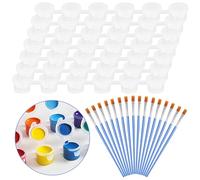 NIZEAMI 100pcs Paint Pots Strips Set, 50 Strips 300 Pots, 50 Paint Brushes, 3ml/ 0.1oz