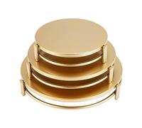 NIZEAMI 3 Pcs Cake Stand Set Cupcake Dessert Display Stand Cake Trays Server Plate Holders Decoration for Wedding Birthday Baby Shower Thanksgiving Christmas, Golden