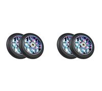 NIZEAMI 4 Pcs Scooter Accessories 110mm Scooter Wheels Colorful Pu Wheels Thick Stunt Car Wheels with Bearings(Black)