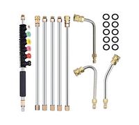 NIZEAMI Pressure Washer Extension Wand Set - Upgrade Power Washer with Nozzle Tips,Curved Rod, 1/4 Inch Quick Connect, Replacement for Anti-Leaked Ring 4000 PSI