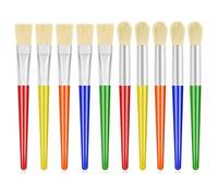 NIZEAMI Round and Flat Large Paint Brushes 10pcs for Washable Paint for Toddler Acrylic Paint Preschool