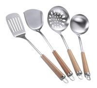 NIZEAMI Wok Spatula Ladle Skimmer Set - 14" 304 Stainless Steel