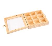 NIZEAMI Wooden Tea Bag Jewelry Organizer Chest Storage Box 9 Compartments Tea Box Organizer Wood Sugar Packet Container