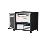 Nizer Multifunctional Printer Stand 2-Tier Large Capacity Space-Saving Mobile Printer Holder Under-Desk Storage Solution Sleek Black Design for Home & Office