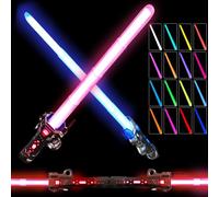 NizHome 2 Pack Lightsabers, 16 Color Rechargeable Light Up Saber for Kids with FX Sound & USB C Charging Cable, Retractable Light Swords for Boys Girls Gifts