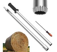 NizHome Hay Probe Bale Sampler, 26 Inch Stainless Steel Hay Core and Forage Probe for Drill, Serrated Tip Design, Accurate Hay Testing, Comes with Dowel and Metal File for Resharpening