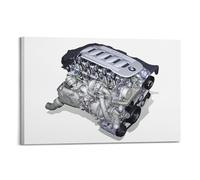 NIZIEE Sport Car Engine Poster for BMW M57 Engine Decorative Painting Canvas Poster 24x36inch(60x90cm)