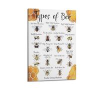 NIZIEE Vintage Animal Posters Types of Bee Wildlife Common British Bee Decorative Painting Canvas Poster 12x18inch(30x45cm)