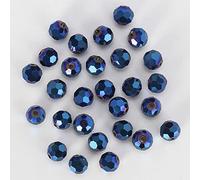 Niziky 300PCS 4mm Rondelle Crystal Beads - Blue AB Faceted Round Spacer Beads for DIY Craft Projects