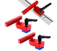 Nizirioo 2 Pcs 30 Type Mitre Track Stop, T-Slot Mitre Track Stop, T-Rail Stop, Carpentry Tool, Mitre Track Track, Aluminium Alloy Miter Rail Stop