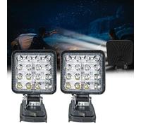 Nizirioo LED Construction Spotlight: 2 Pack 18V 27W Work Light with 16 Super Bright Lamp Beads for Makita Batteries