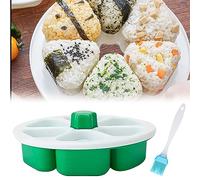 Nizirioo Triangular Sushi Set Onigiri Maker Non-Stick Onigiri Shape Sushi Tools with Oil Brush, 6 in 1 DIY Sushi Maker Mould for Home, Restaurant, Camping, Japanese Rice Ball Tool