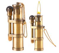 Nizirioo Vintage Brass Mechanical Lighter, Refillable Kerosene Lighter, Windproof, Retro Style, Brass Color