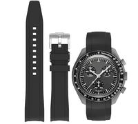 Niziruoup Bands for Moonswatch Watch 20mm Curved End Silicone Rubber Watch Strap Compatible with Omega Swatch Speedmaster,20mm 22mm Premium Silicone Watch Band Replacement Band Strap for Men Women