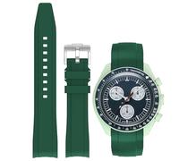Niziruoup Bands for Moonswatch Watch 20mm Curved End Silicone Rubber Watch Strap Compatible with Omega Swatch Speedmaster,20mm 22mm Premium Silicone Watch Band Replacement Band Strap for Men Women