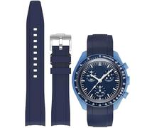 Niziruoup Bands for Moonswatch Watch 20mm Curved End Silicone Rubber Watch Strap Compatible with Omega Swatch Speedmaster,20mm 22mm Premium Silicone Watch Band Replacement Band Strap for Men Women