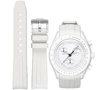 Niziruoup Rubber Strap for Moonswatch Watch, 20mm Curved No Gap Watch Band Premium Soft Rubber Replacement Band Compatible with Omega X Swatch Moonswatch Speedmaster Rolex SEIKO