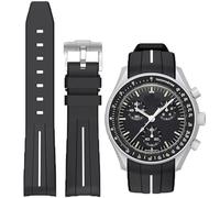 Niziruoup Rubber Strap for Moonswatch Watch, 20mm Curved No Gap Watch Band Premium Soft Rubber Replacement Band Compatible with Omega X Swatch Moonswatch Speedmaster Rolex SEIKO